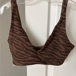 Lorna Jane Brown Animal Print Sports Bra